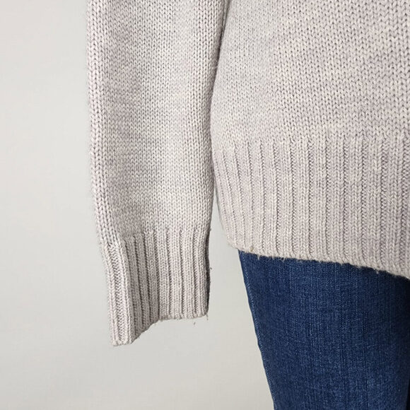 Lady Hathaway Grey Wool Fair Isle Knit Button Up Cardigan Size M - Picture 5 of 10